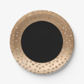 Assiettes En Carton Gras Dramatique Élégant Chic Gold Parties scintill (Devant)
