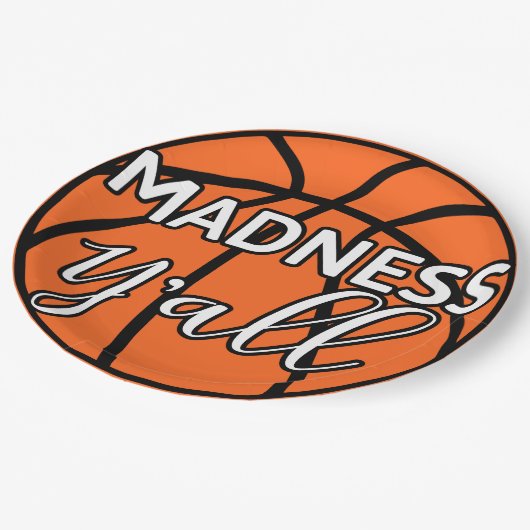 Assiettes En Carton Gras Madness Y'all Basketball Watch Party (Angle)