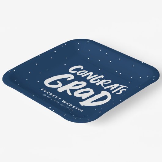 Assiettes En Carton Gras moderne grad marine bleu graduation (Angulaire)