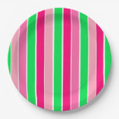 Assiettes En Carton Gras roses et vertes (Devant)