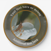 Assiettes En Carton Grasshopper Sur Azalea Fleur Fête Personnalisée (Devant)