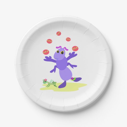 Assiettes En Carton Grasshopper violet Jongler amusant Créature (Devant)