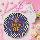 Assiettes En Carton Grateful AF - Zebra Pattern - (Fête)
