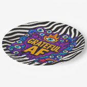 Assiettes En Carton Grateful AF - Zebra Pattern - (Angle)