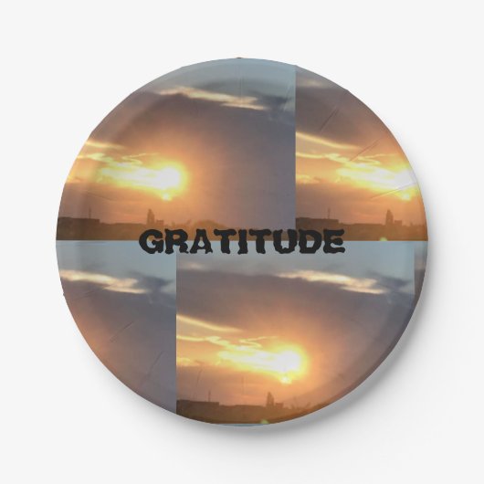 Assiettes En Carton Gratitude (Devant)