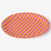 Assiettes En Carton Gratté rose et orange chaud (Angle)