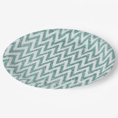 Assiettes En Carton Gratuit Vert Blanc Chevron Stripes Noël (Angle)