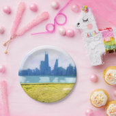 Assiettes En Carton Graveurs Skyscrapers Chicago (Fête)