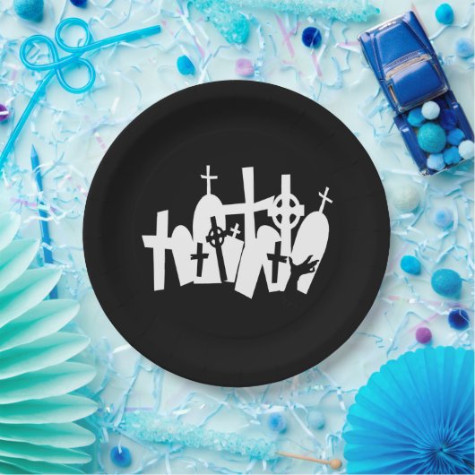 Assiettes En Carton Graveyard Zombie (Fête)