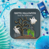 Assiettes En Carton Graveyard Zombie et Ghosts mignon fête d'Halloween (Fête)