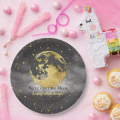 Assiettes En Carton Gray and Gold Over the Moon Félicitations (Fête)