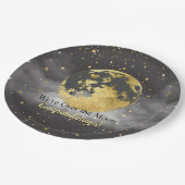 Assiettes En Carton Gray and Gold Over the Moon Félicitations (Angle)