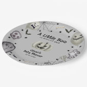Assiettes En Carton Gray Little Boo Ghost Halloween Baby shower garçon (Angle)