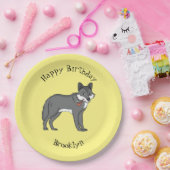 Assiettes En Carton Gray wolf with pipe cartoon (Fête)
