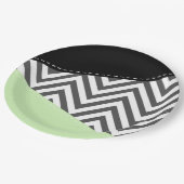 Assiettes En Carton Gray Zigzag, Gray Chevron, Zigzag Pattern, Mint (Angle)