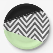 Assiettes En Carton Gray Zigzag, Gray Chevron, Zigzag Pattern, Mint (Devant)