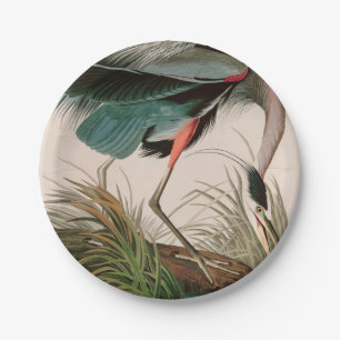 Assiettes En Carton Great Blue Heron Birds of America Audubon Imprimer