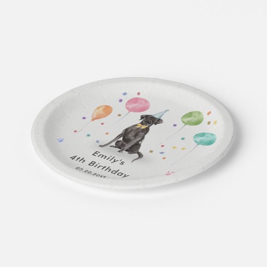 Assiettes En Carton Great Dane Chien Chien Chien Anniversaire de enfan (Angle)