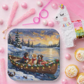 Assiettes En Carton Greater Swiss Mountain Dog Christmas Boat Holiday (Fête)