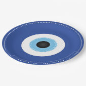 Assiettes En Carton Grec Mal Eye Bleu (Angle)