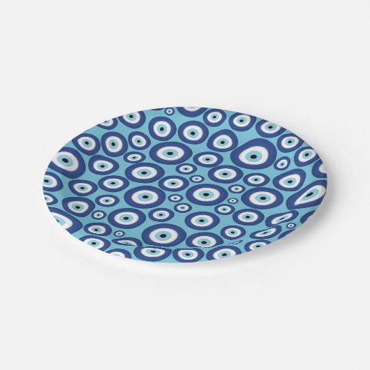 Assiettes En Carton Grec Mati Mataki - motif d'oeil mauvais de (Angle)