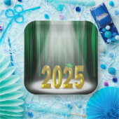 Assiettes En Carton Green and Gold 2025 Graduation en vedette (Fête)