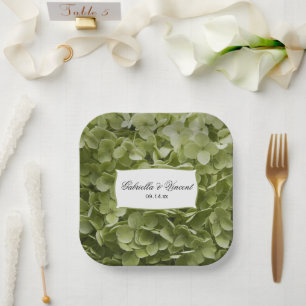 Assiettes En Carton Green Annabelle Hydrangea Mariage