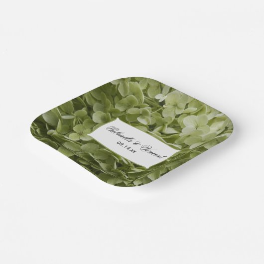 Assiettes En Carton Green Annabelle Hydrangea Mariage (Angulaire)