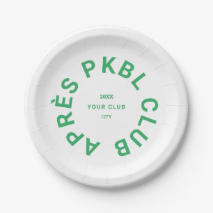 Assiettes En Carton Green Après PKBL Club Crest Pickleball