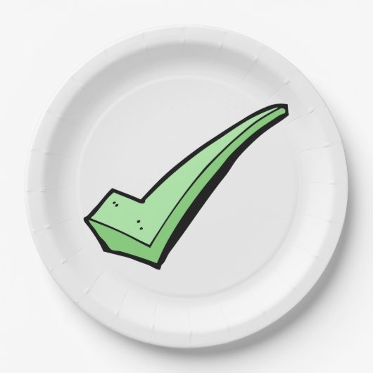 Assiettes En Carton Green Check Mark Tick Symbol (Devant)