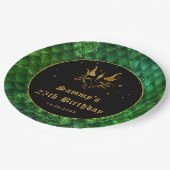 Assiettes En Carton Green Dragon Scales Gold Faux Parties scintillant  (Angle)