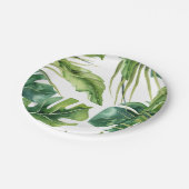 Assiettes En Carton Green Elegant Tropical Summer Palm Feuille Mariage (Angle)