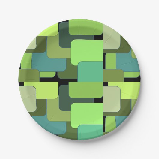 Assiettes En Carton Green Emerald Lime Jade Moderne Abstrait (Devant)