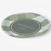 Assiettes En Carton Green En vichy Plaid Gold Noël (Angle)