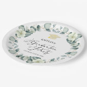 Assiettes En Carton Green Eucalyptus Botanical Graduical Party (Angle)