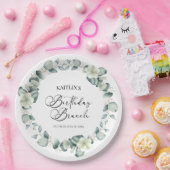 Assiettes En Carton Green Eucalyptus Feuille Botanical Birthday Brunch (Fête)