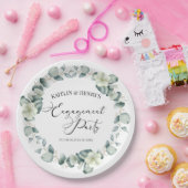 Assiettes En Carton Green Eucalyptus Feuille Botanical Engagement Part (Fête)