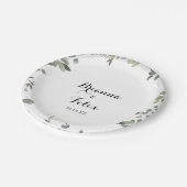 Assiettes En Carton Green Eucalyptus Foliage Délice Mariage gâteau (Angle)