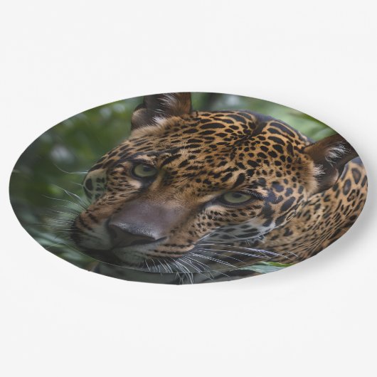 Assiettes En Carton Green Eyed Jaguar, (Angle)