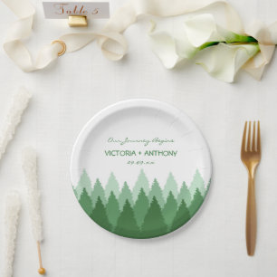 Assiettes En Carton Green Forest Range Mariage de bois