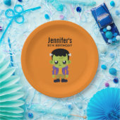 Assiettes En Carton Green Frankenstein Monster Halloween Anniversaire (Fête)