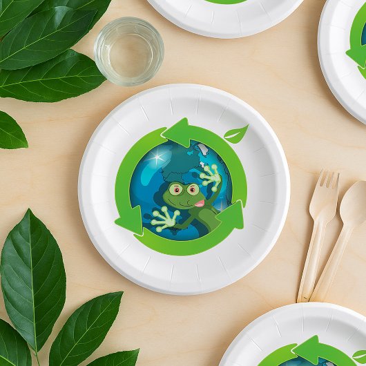 Assiettes En Carton Green Frog Earth