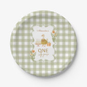 Assiettes En Carton Green Gingham Silly Goose 1st Birthday (Devant)