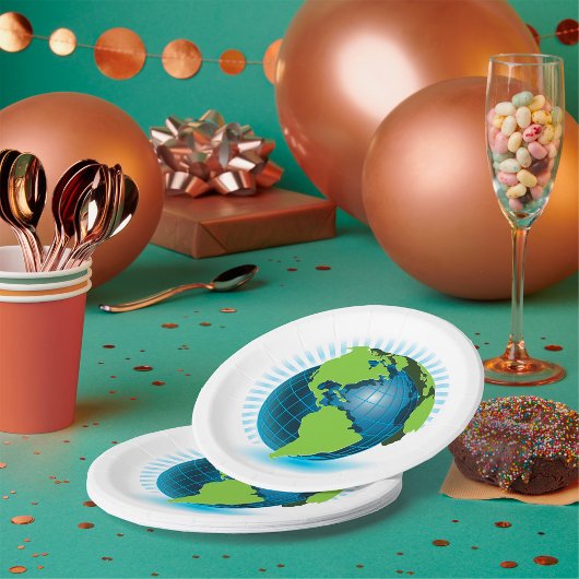 Assiettes En Carton Green Globe