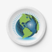 Assiettes En Carton Green Globe (Devant)