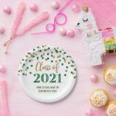 Assiettes En Carton Green Gold Confetti Graduation 2021 (Fête)