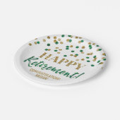 Assiettes En Carton Green Gold Confetti joyeuse retraite (Angle)