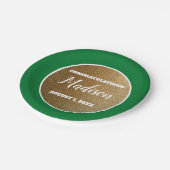 Assiettes En Carton Green Gold Graduation College Trunk Party (Angle)