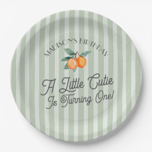 Assiettes En Carton Green Little Cutie Pastel Citrus fête d'anniversai