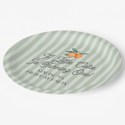 Assiettes En Carton Green Little Cutie Pastel Citrus fête d'anniversai (Angle)